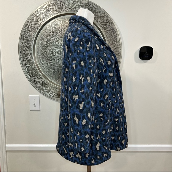 Villagallo blue heavy outer cardigan with pockets - Size 42 / US 8 / M - Picture 6 of 14